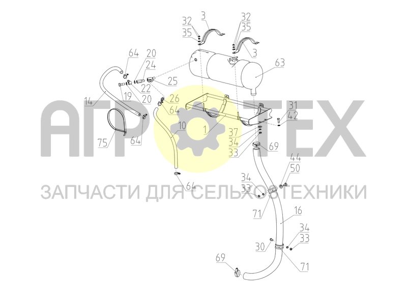 Установка бачка расширительного (S300.05.00.400) (№20 на схеме)